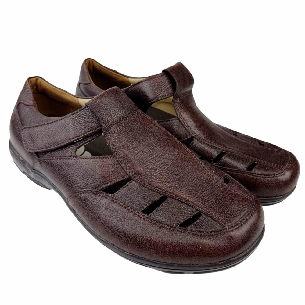 Propet Lakeport Sandal Brown Leather M4114 Mens Size 13 Double Extra Wide XX 5E